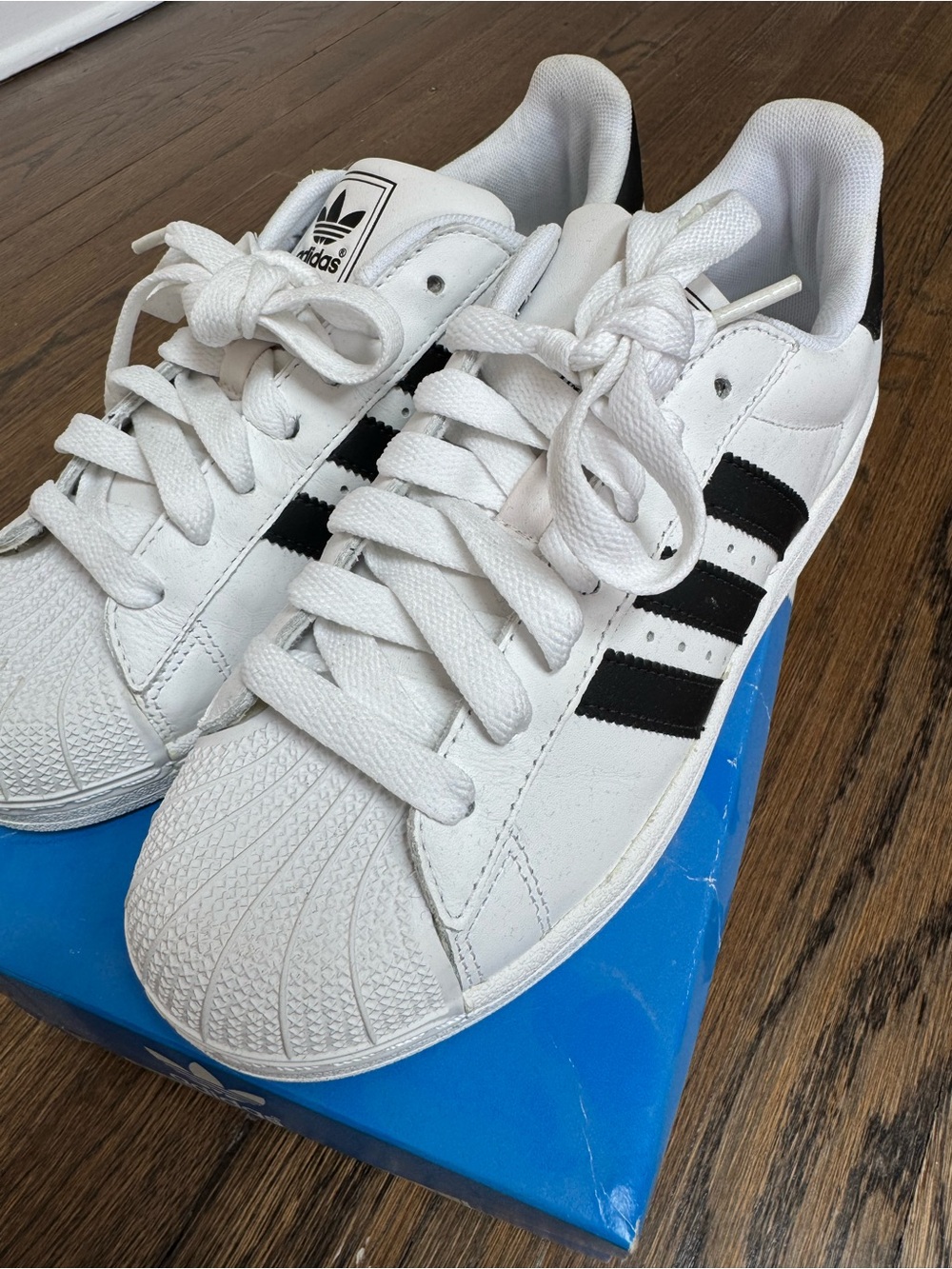 Adidas White and Black Superstar II Sneakers